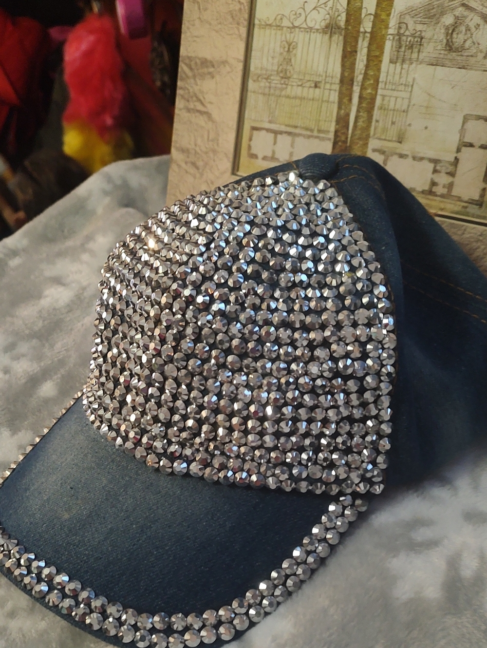 🤠 with Silver Rhinestones